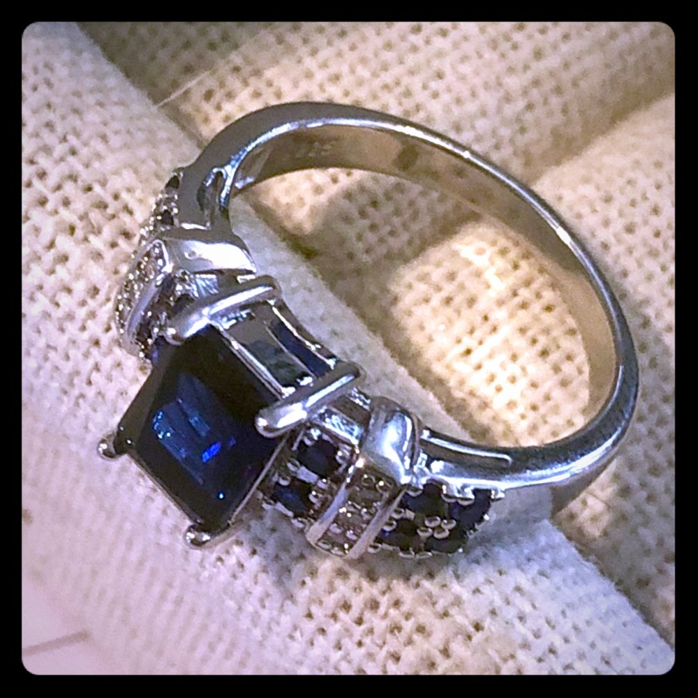 NEW Blue CZ Ring - Size 8